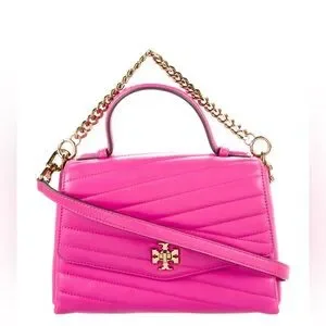 Kira Chevron Small Flap Shoulder Bag: Women Tory Burch Hot Pink Kira Chevron convertible shoulder bag display picture 1